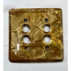 Retro Push Button Double Switch Plate Cover Home Decor Art Repurpose Restoration